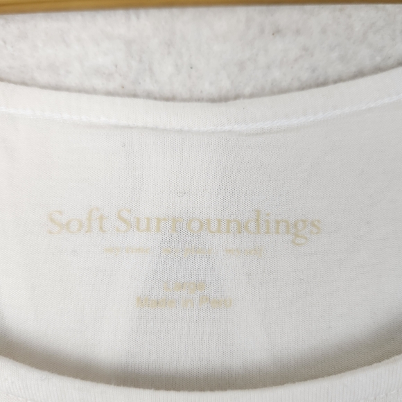 Soft Surroundings Womens Size Small Perfect Layers White Tiered Split Back Top - Picture 3 of 7